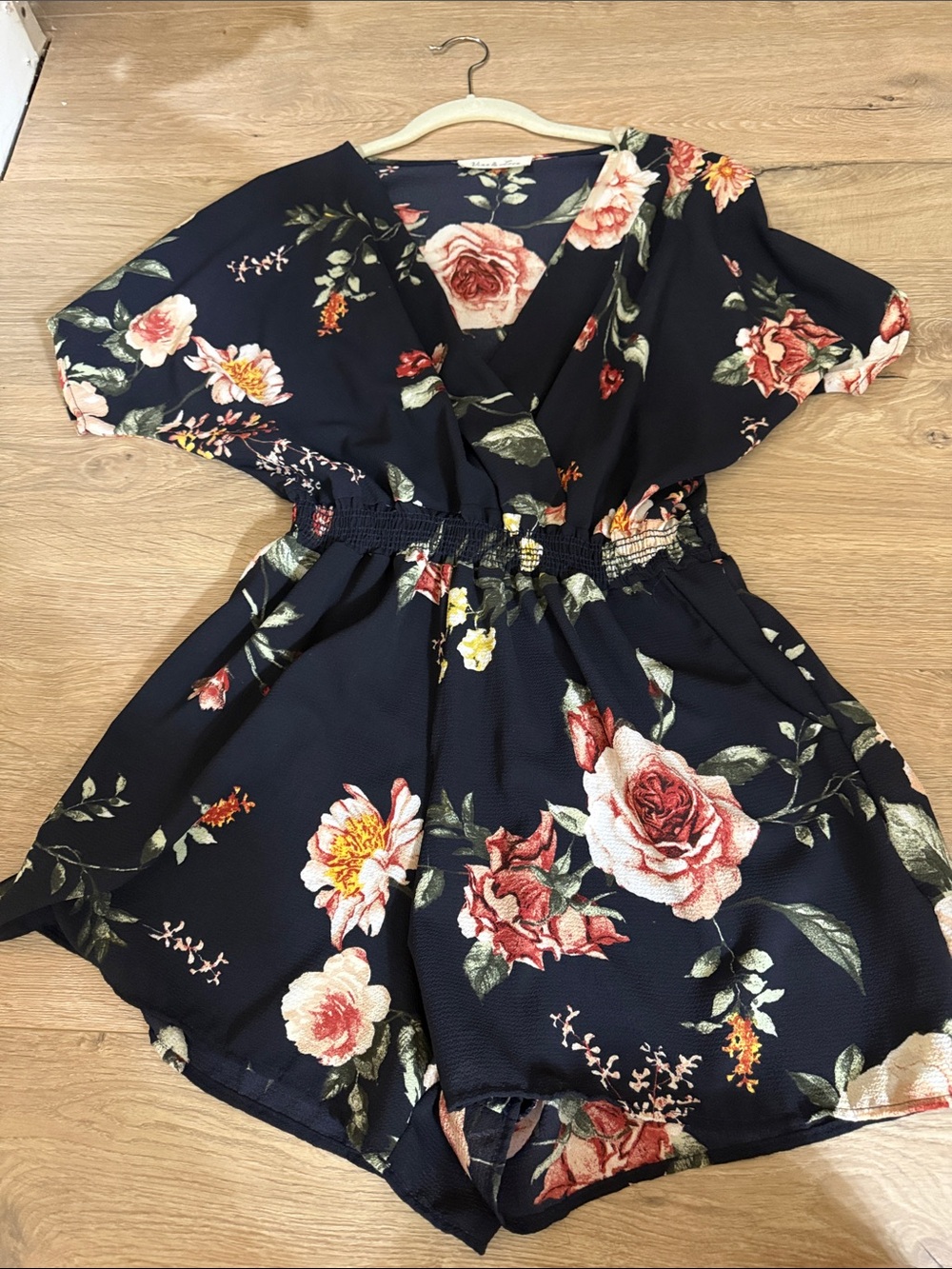 Nina & Zoe Navy Floral Wrap Romper